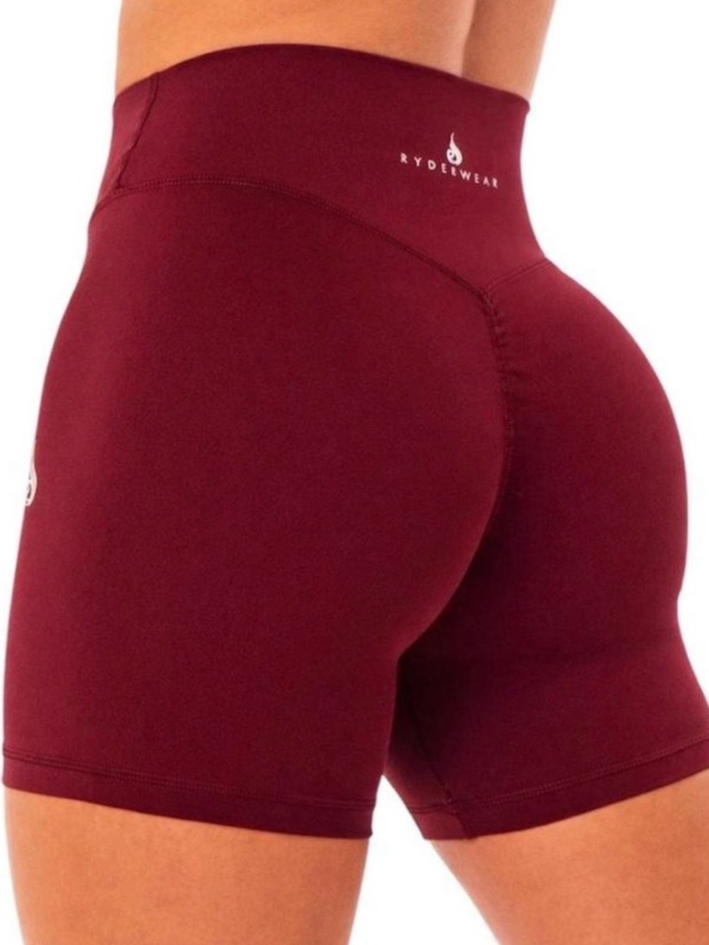 RYDERWEAR NKD INVISIBLE SCRUNCH SHORTS Burgundy Womens XS
